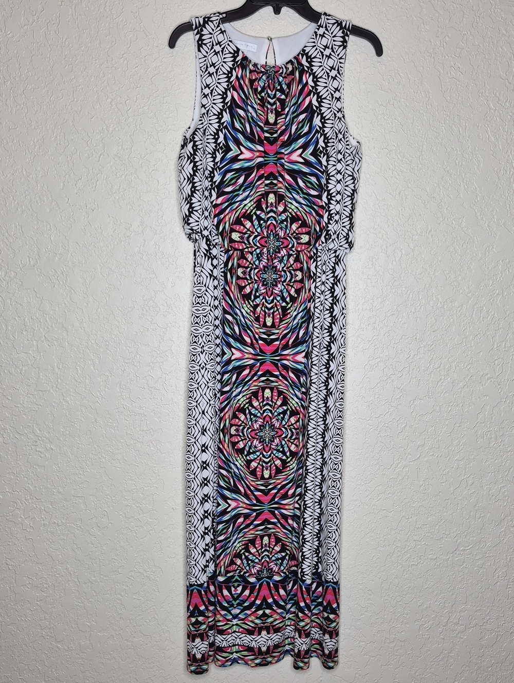 London Times Multicolored Blouson Style Maxi Dress Size 10